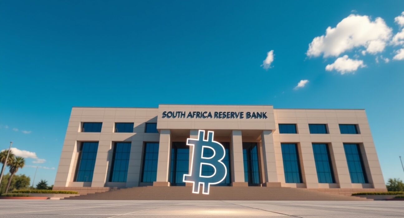 South Africa crypto regulations draft document with Bitcoin symbol representing new reporting and licensing rules