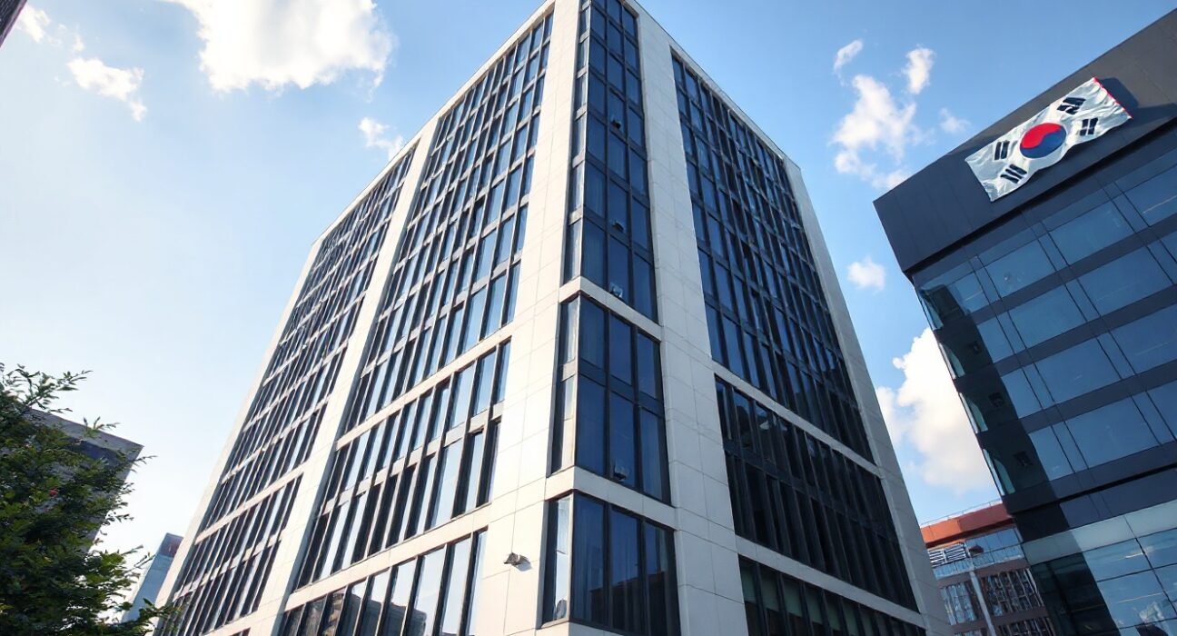 Corporate office building in Seoul, South Korea, representing Bithumb affiliates