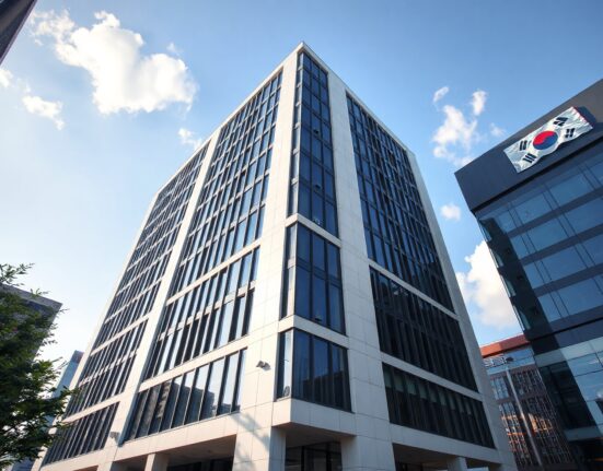 Corporate office building in Seoul, South Korea, representing Bithumb affiliates