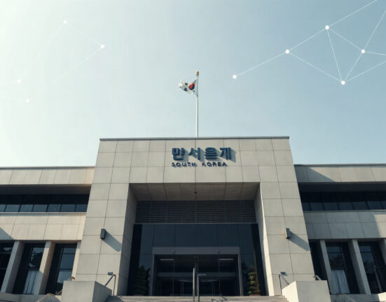 South Korean government building in Seoul, symbolizing crypto regulation oversight.