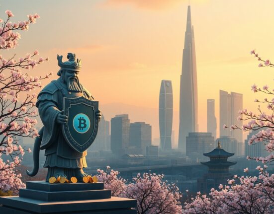 South Korea's Digital Asset Basic Act establishing new stablecoin regulations and investor protection measures in Seoul's financial district