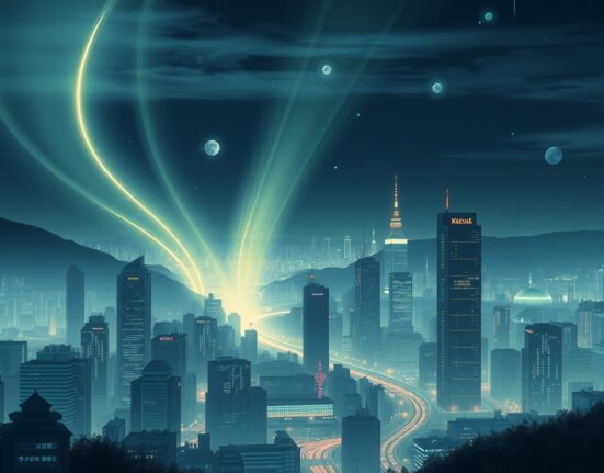 Conceptual art representing the $115 billion South Korea crypto capital flight to global markets.