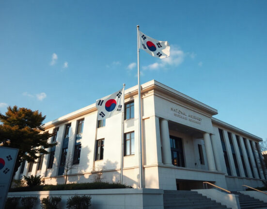South Korean government building in Seoul, symbolizing financial regulatory policy on crypto exchanges