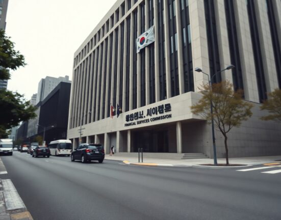 Exterior of the South Korean Financial Services Commission building in Seoul, the regulatory body overseeing new crypto exchange rules.