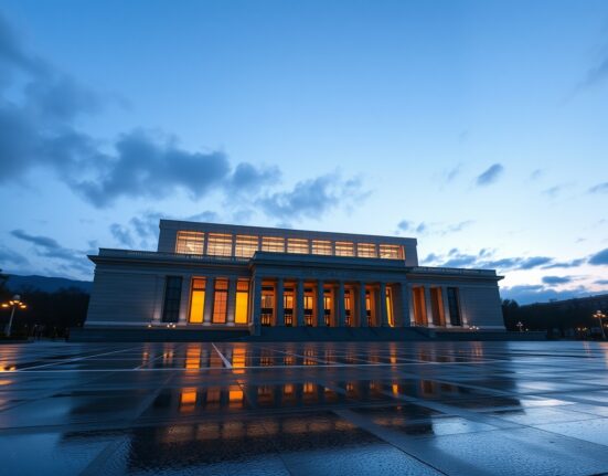 South Korean National Assembly building at dusk, symbolizing new crypto regulation legislation.