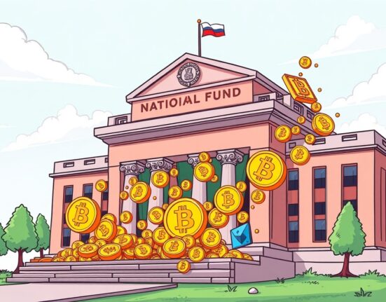 A national pension fund building managing significant crypto stock holdings, symbolizing institutional investment growth.