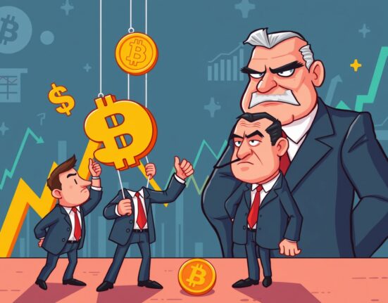 An illustration showing regulators tackling South Korea crypto manipulation schemes in the digital market.