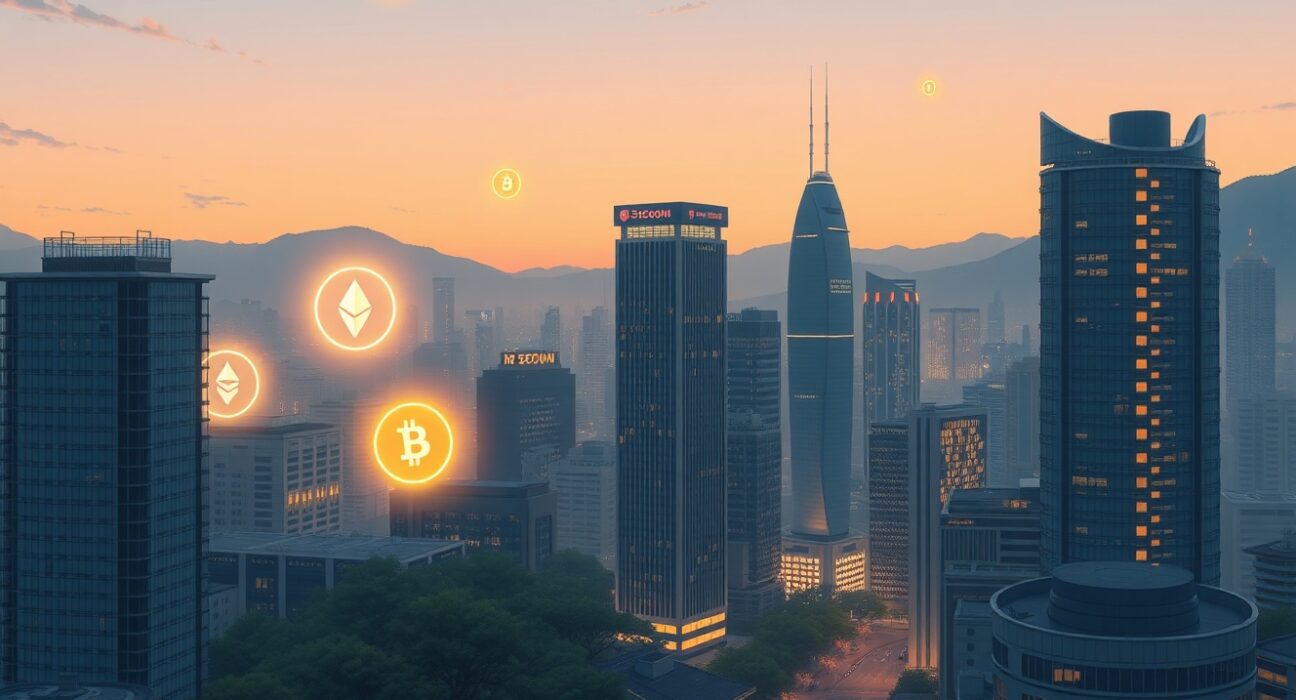 South Korea crypto regulations overhaul with digital assets in Seoul financial district
