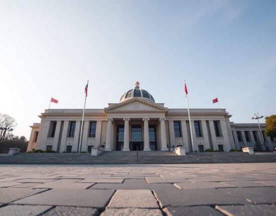 South Korea National Assembly building in Seoul, setting for crypto tax policy announcement.