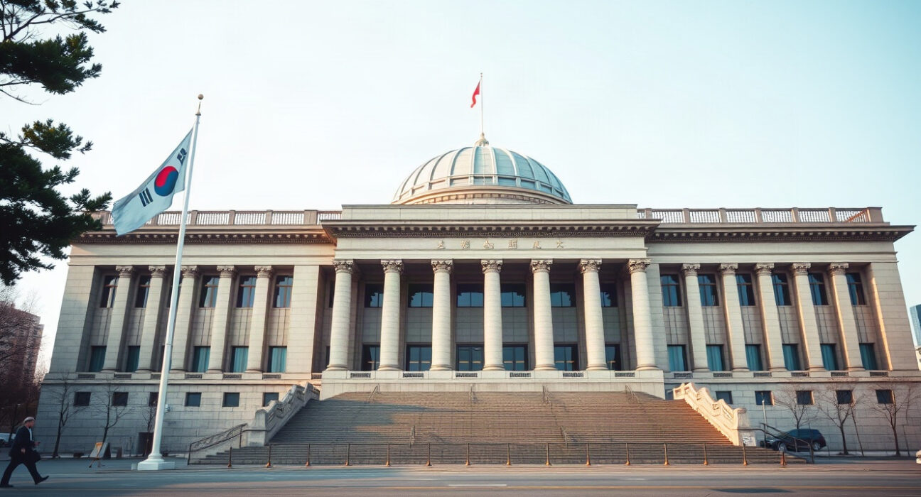 National Assembly of South Korea building in Seoul, site of the crypto tax delay petition.