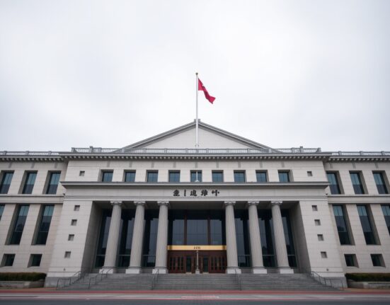 South Korean National Assembly building exterior on a clear day