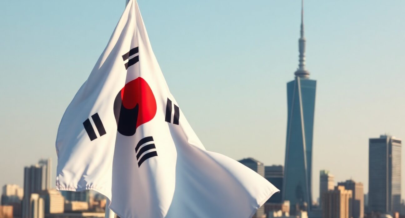 Bank of Korea headquarters in Seoul, symbolizing the nation's record current account surplus.