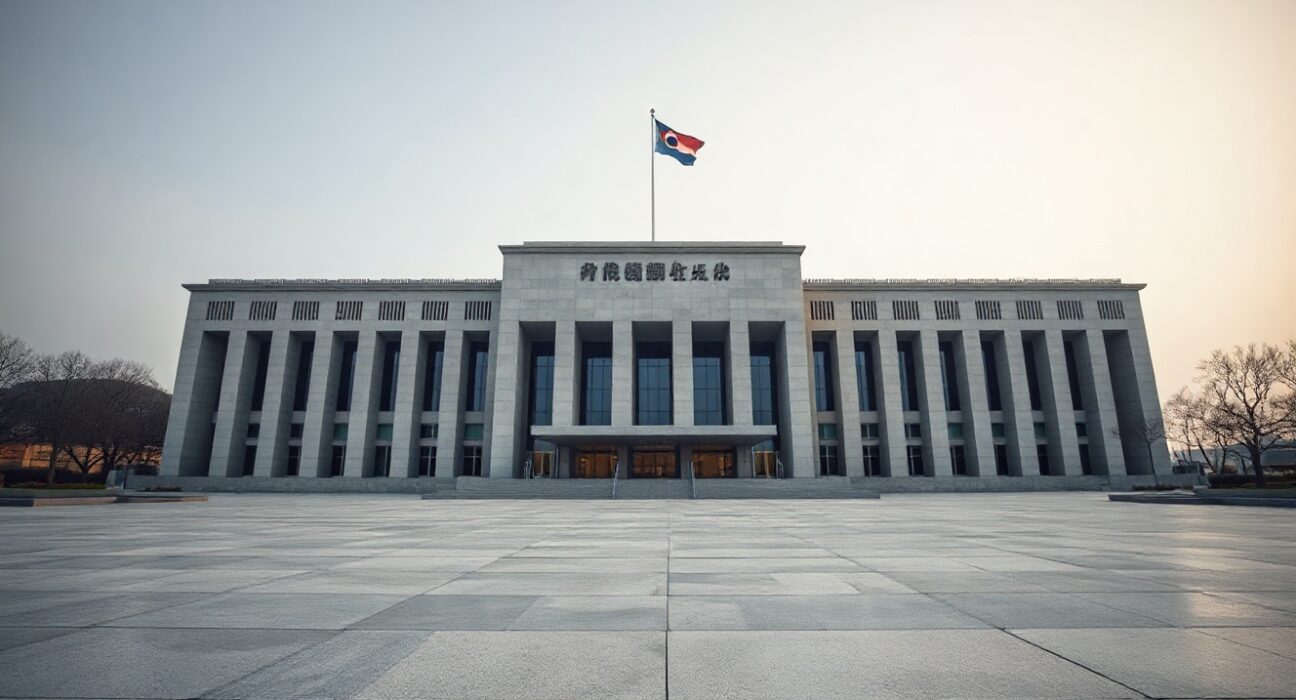 South Korea National Assembly building in Seoul under clear sky, symbolizing legislative action on digital asset regulation.