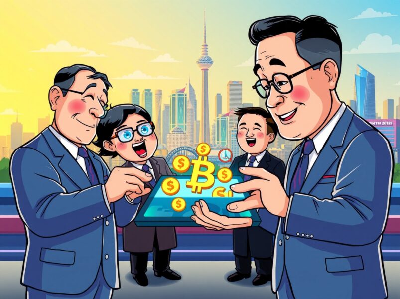 South Korea's Digital Asset Basic Act implementation showing lawmakers and financial leaders collaborating on cryptocurrency regulation