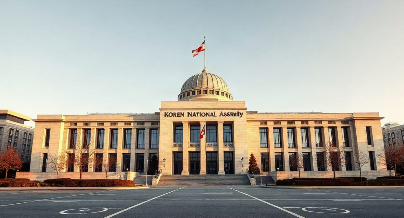 South Korean National Assembly building in Seoul, where lawmakers are discussing digital asset legislation.