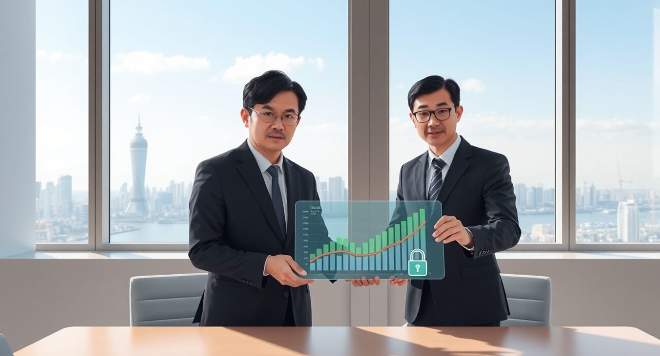 Professionals in Seoul developing digital currency insurance for automated disaster claims using blockchain technology.