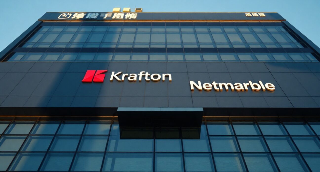 Exterior of a modern corporate building in Seoul representing South Korean game companies fined for crypto violations.