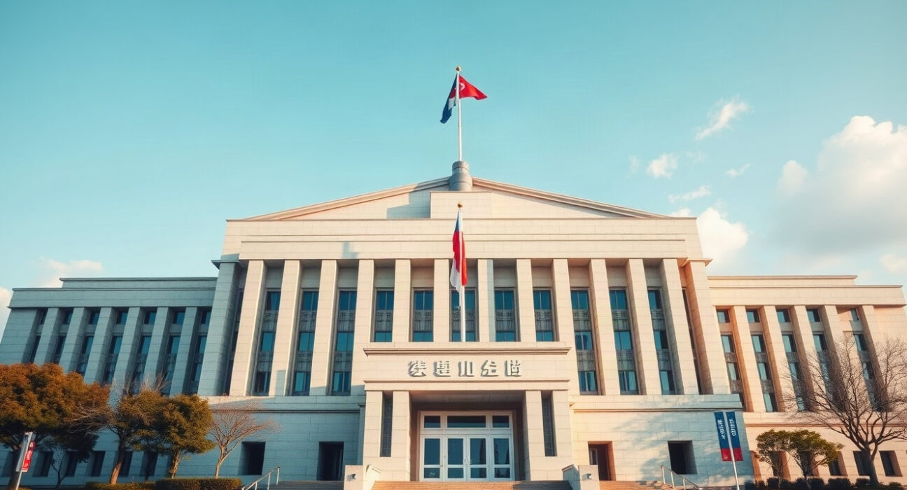 South Korean National Assembly building in Seoul, symbolizing legislative action on crypto regulation.