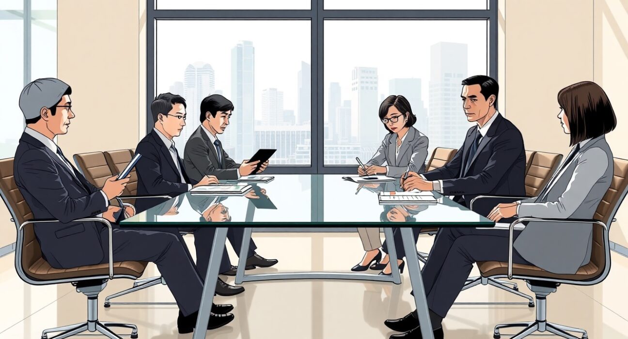 South Korea FIU meeting with crypto exchange executives discussing new virtual asset transaction rules and compliance requirements.