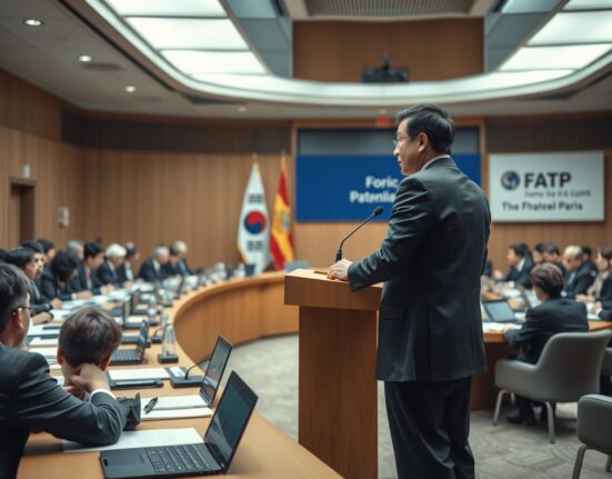 South Korean FIU head Lee Hyung-joo speaking at FATF plenary meeting in Paris