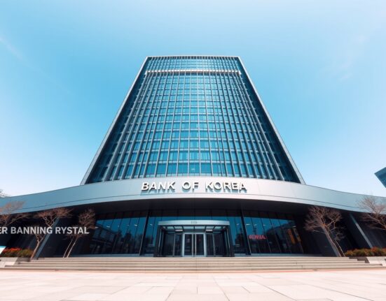 Exterior view of the Bank of Korea headquarters in Seoul.