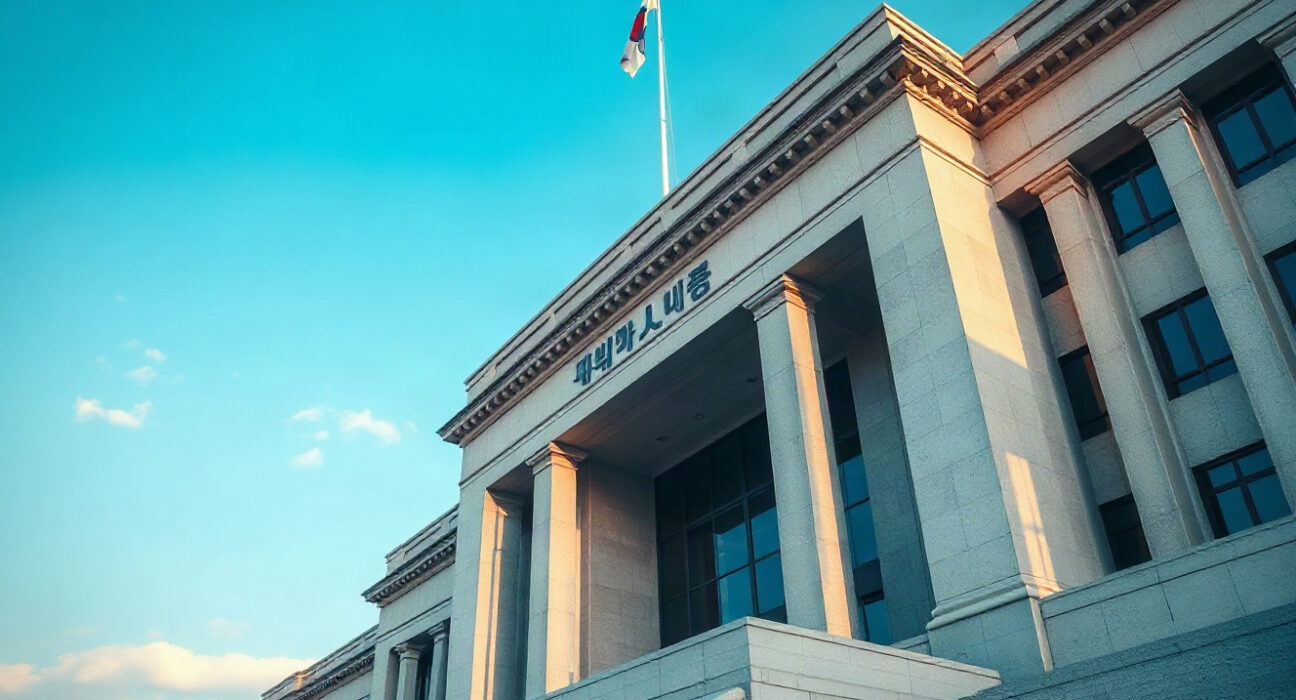 South Korean National Assembly building in Seoul on a clear day
