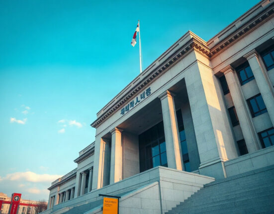 South Korean National Assembly building in Seoul on a clear day