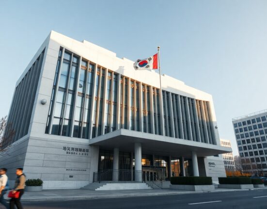 South Korea's Financial Supervisory Service building in Seoul, where sanctions against Bithumb are being processed.