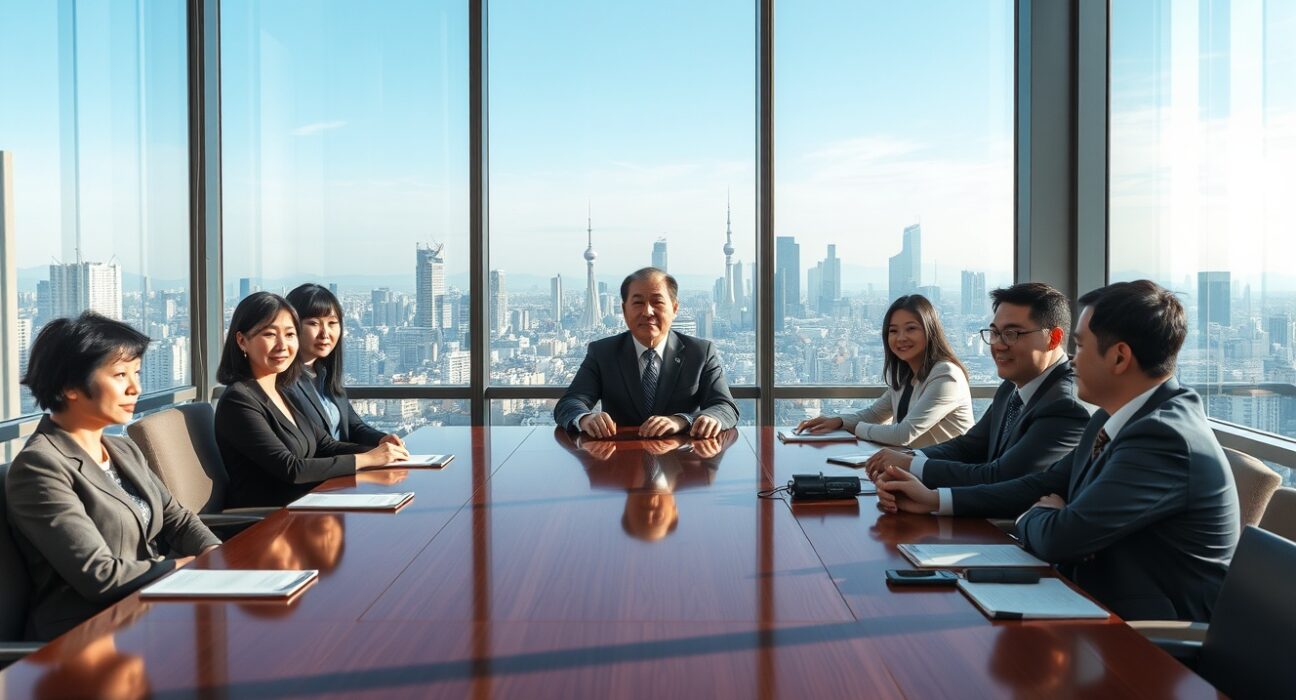 FSS head Lee Chan-jin meeting with cryptocurrency exchange CEOs in a Seoul conference room.