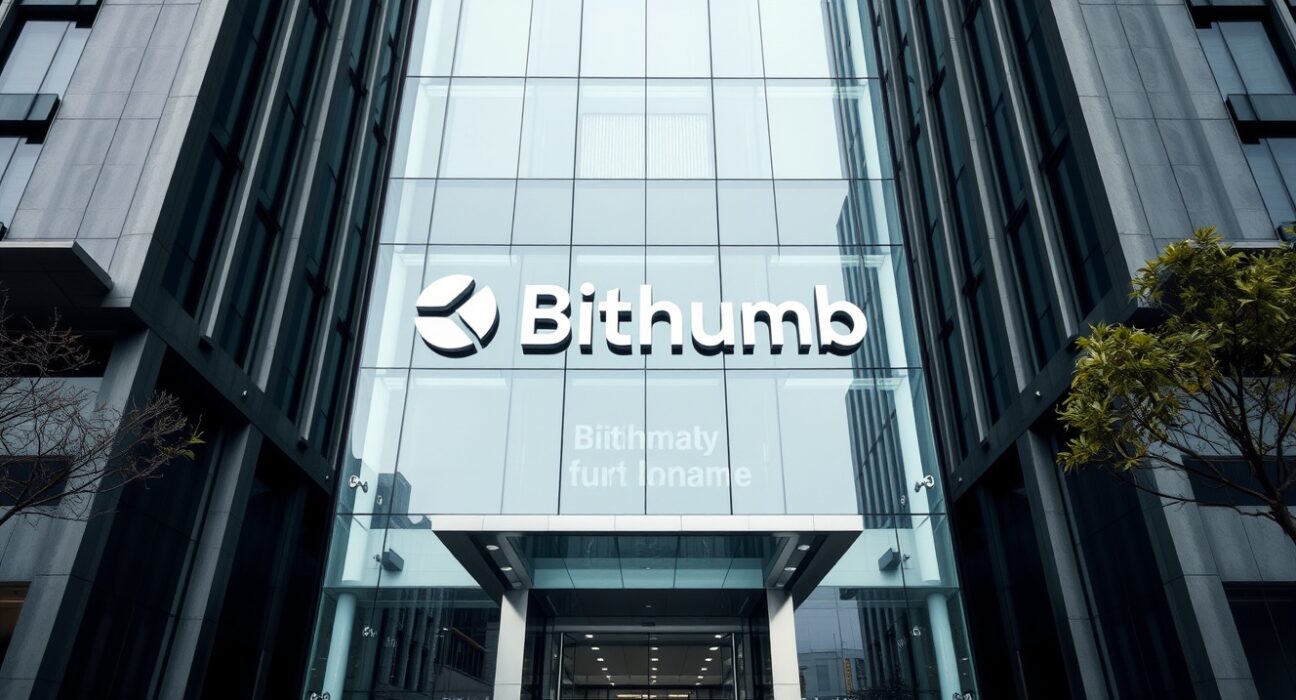 Exterior of a corporate building in Seoul, South Korea, associated with Bithumb regulatory action.