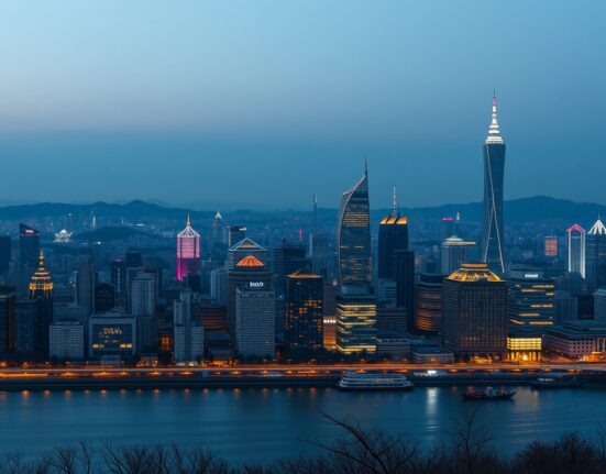 Seoul skyline at dusk, representing South Korea's economic growth in Q2 2024.