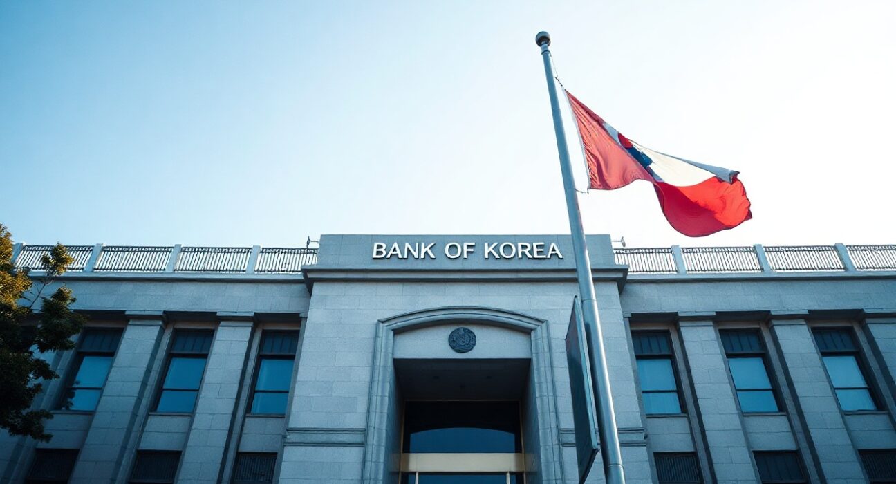 Bank of Korea headquarters in Seoul on a clear day
