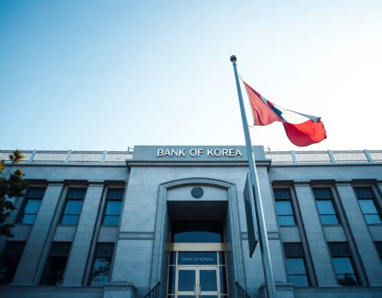 Bank of Korea headquarters in Seoul on a clear day