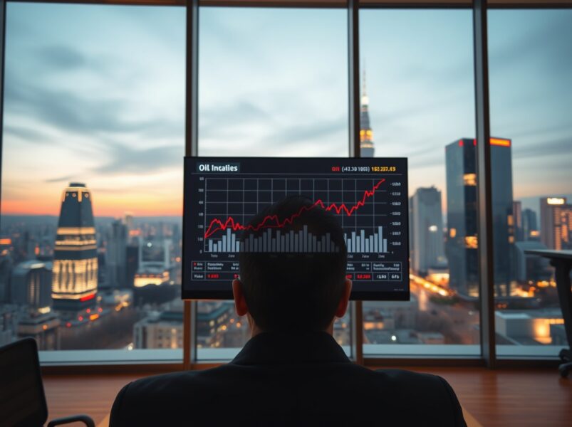 South Korea inflation analysis showing oil price impact on economic dashboard in Seoul financial district