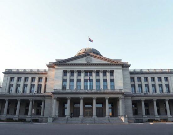 South Korean National Assembly building in Seoul, where lawmakers debate virtual asset tax policy.