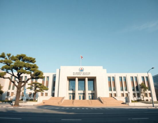 South Korean National Assembly building in Seoul, where lawmakers debate the cryptocurrency tax delay bill.