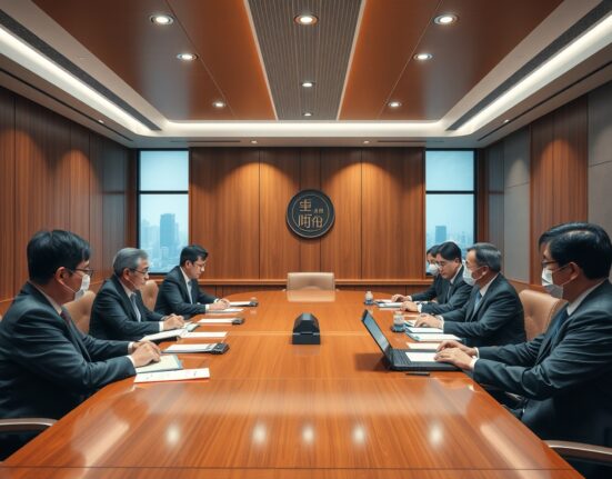 South Korean financial regulators and lawmakers in a policy meeting discussing digital asset regulation.