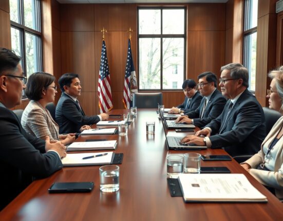 South Korean and U.S. SEC officials in a meeting discussing cryptocurrency regulation