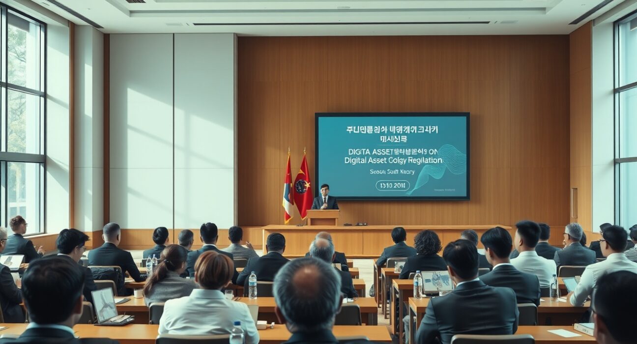 South Korean lawmakers and Solana Policy Institute representatives at a digital asset regulation seminar in Seoul
