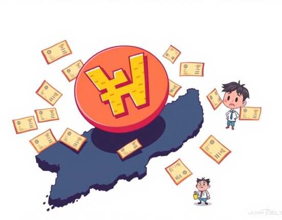 Cartoon showing South Korea's challenge in developing a stablecoin due to unavailable short-term government bond reserves.