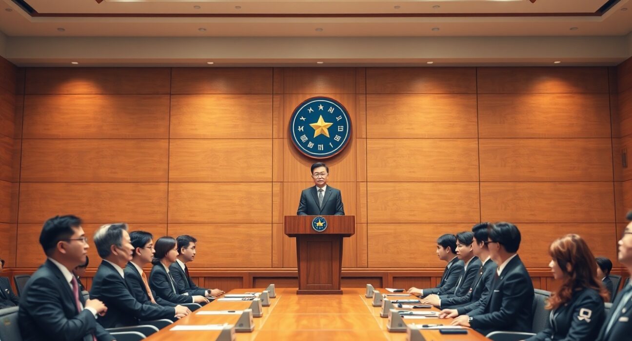 South Korean government officials at a stablecoin regulation forum in Seoul