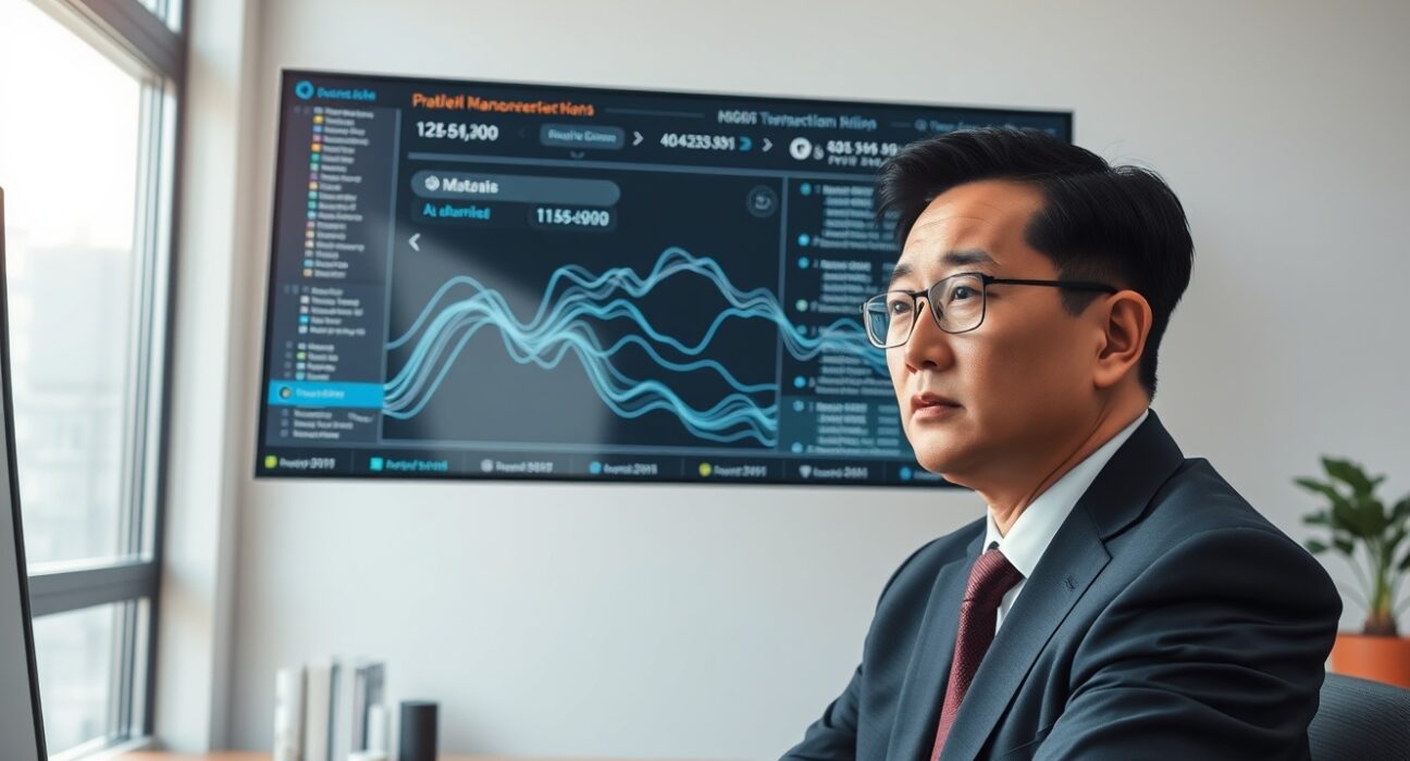 South Korean tax official analyzing cryptocurrency blockchain data for tax enforcement on non-custodial wallets