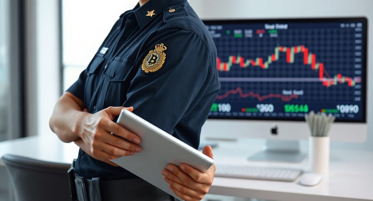 South Korean police officer reviewing digital evidence in a crypto crime investigation
