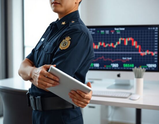 South Korean police officer reviewing digital evidence in a crypto crime investigation