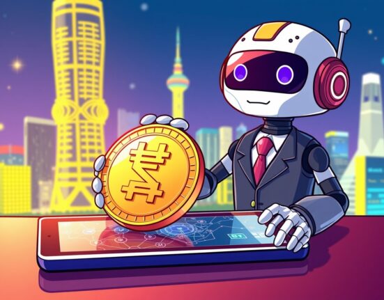 A cartoon illustrating South Korea's new regulatory framework for secure won stablecoins as digital payment tokens.