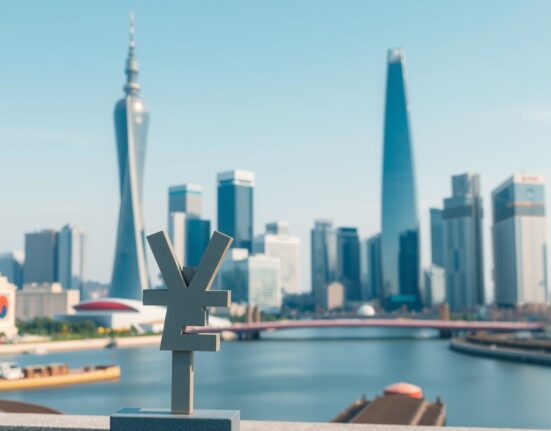 South Korean Won currency symbol against Seoul skyline representing trade shock risks analysis