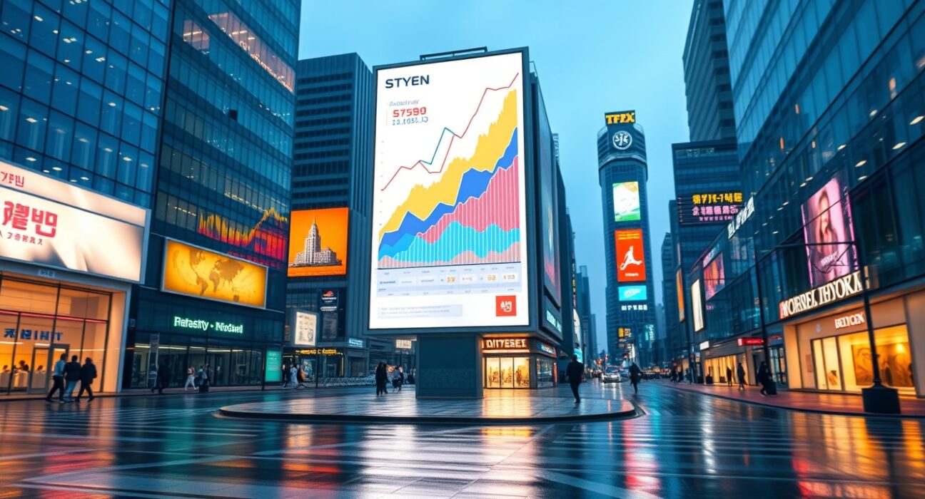 Strategic advertising push by South Korean crypto exchanges in Seoul's financial district.