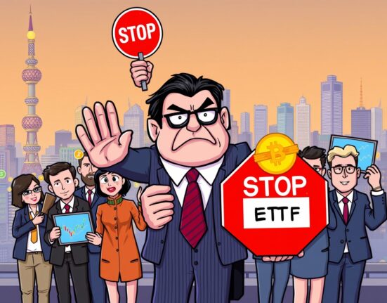A regulatory body intervenes to halt South Korean spot crypto ETF trading, impacting brokerages and investors.