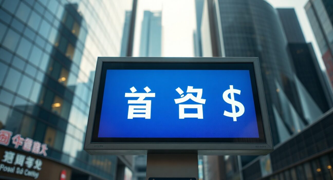 Digital currency exchange board in Seoul showing South Korean won and US dollar rates