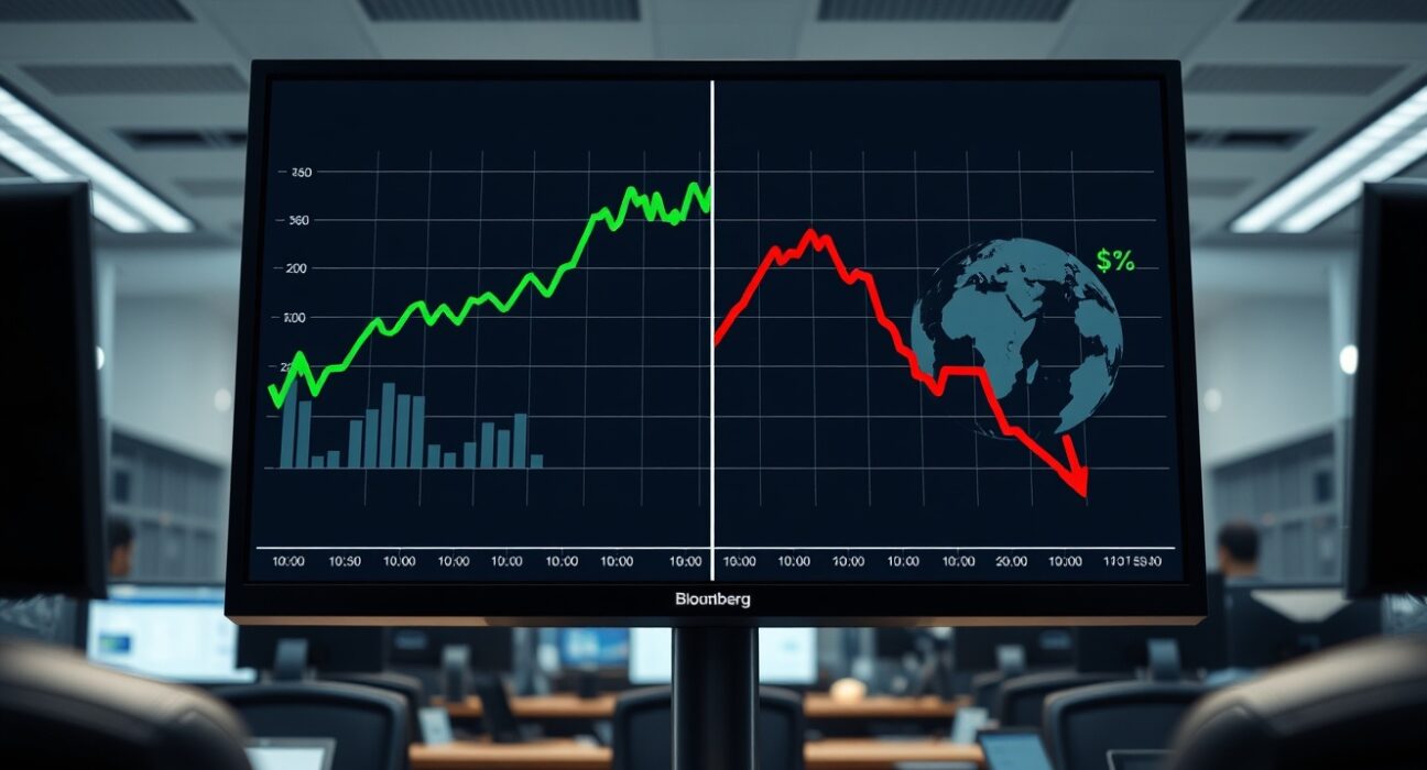 Deutsche Bank analysis of the S&P 500 chart showing the conflict between earnings growth and geopolitical risk.